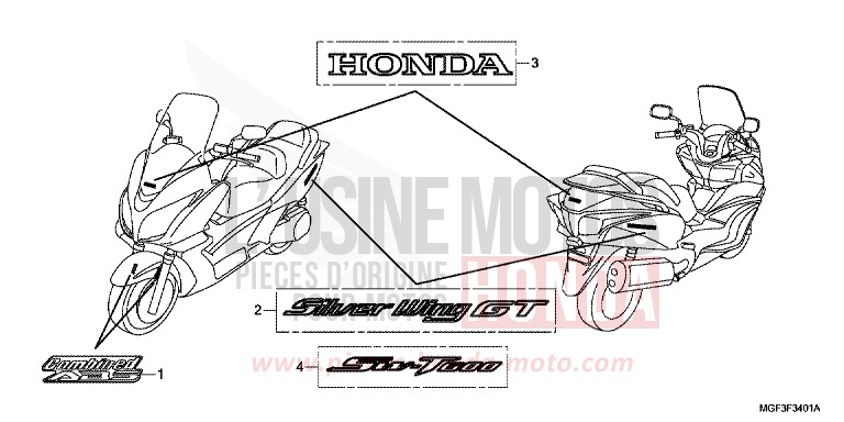 MARQUE (FJS600A9-2KO/FJS600AB/DB) de SILVER WING SWORD SILVER METALLIC (NHA95) de 2011